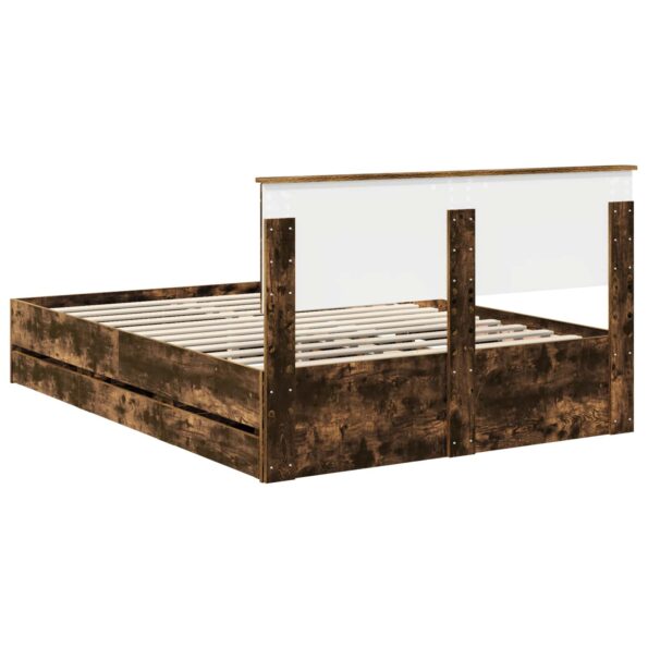 vidaXL Rám postele Dymová dub 135 x 190 cm Inžinierske drevo – Obrázok 10