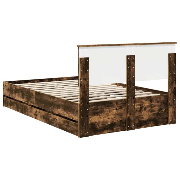 vidaXL Rám postele Dymová dub 120 x 200 cm Inžinierske drevo – Obrázok 10