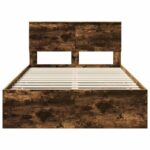 vidaXL Rám postele Dymová dub 120 x 200 cm Inžinierske drevo – Obrázok 8