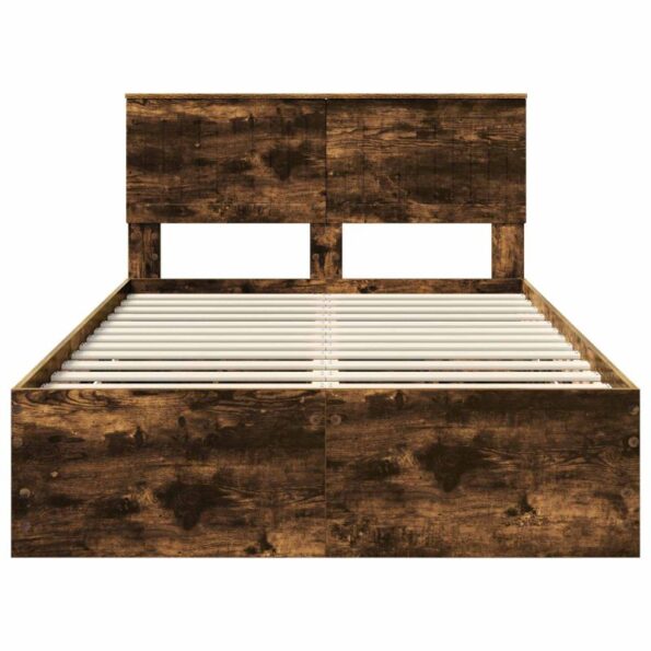 vidaXL Rám postele Dymová dub 120 x 200 cm Inžinierske drevo – Obrázok 8