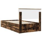 vidaXL Rám postele Dymová dub 100 x 200 cm Inžinierske drevo – Obrázok 10