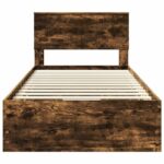 vidaXL Rám postele Dymová dub 100 x 200 cm Inžinierske drevo – Obrázok 8