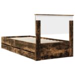 vidaXL Rám postele Dymová dub 90 x 190 cm Inžinierske drevo – Obrázok 10