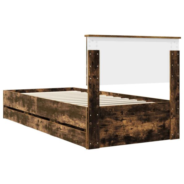 vidaXL Rám postele Dymová dub 90 x 190 cm Inžinierske drevo – Obrázok 10