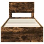 vidaXL Rám postele Dymová dub 90 x 190 cm Inžinierske drevo – Obrázok 8