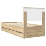 vidaXL Rám postele Sonoma dub 75 x 190 cm Inžinierske drevo – Obrázok 10