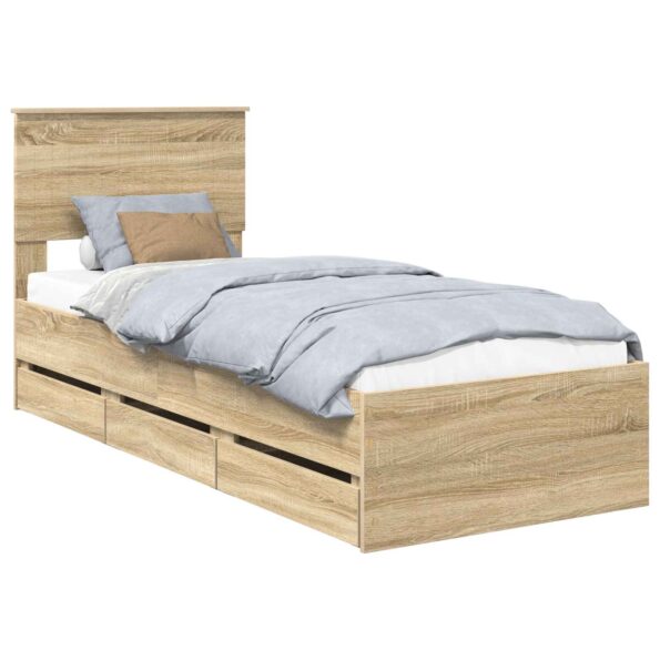 vidaXL Rám postele Sonoma dub 75 x 190 cm Inžinierske drevo – Obrázok 2