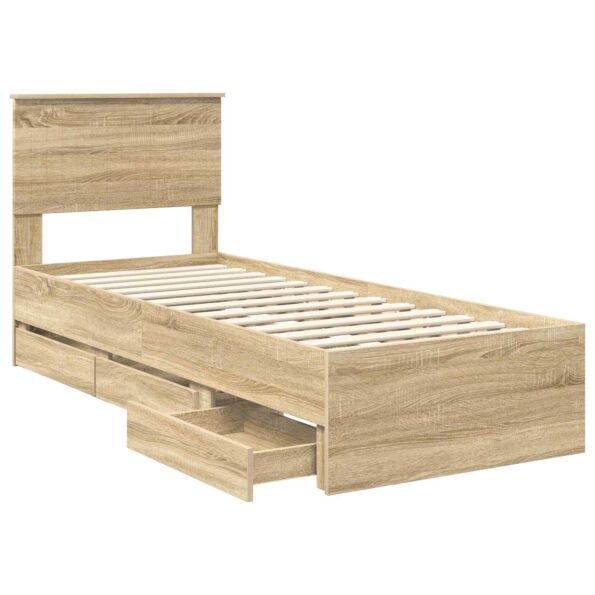 vidaXL Rám postele Sonoma dub 75 x 190 cm Inžinierske drevo – Obrázok 5