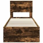 vidaXL Rám postele Dymová dub 75 x 190 cm Inžinierske drevo – Obrázok 8