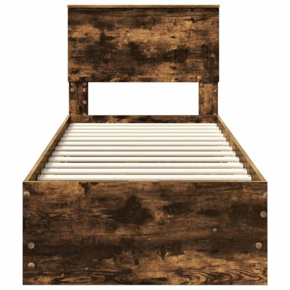 vidaXL Rám postele Dymová dub 75 x 190 cm Inžinierske drevo – Obrázok 8