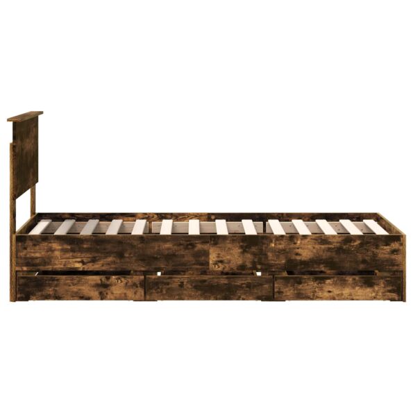 vidaXL Rám postele Dymová dub 75 x 190 cm Inžinierske drevo – Obrázok 9