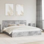vidaXL Úložná posteľ Betónová šedá 200 x 200 cm Kompozitné drevo