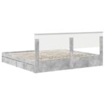vidaXL Úložná posteľ Betónová šedá 200 x 200 cm Kompozitné drevo – Obrázok 10