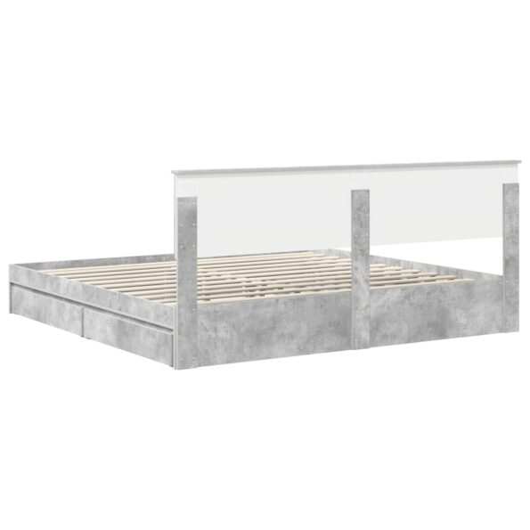 vidaXL Úložná posteľ Betónová šedá 200 x 200 cm Kompozitné drevo – Obrázok 10
