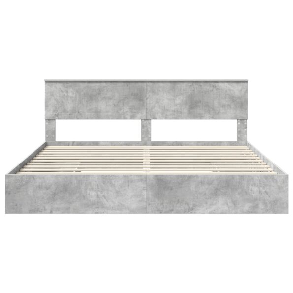 vidaXL Úložná posteľ Betónová šedá 200 x 200 cm Kompozitné drevo – Obrázok 8