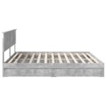 vidaXL Úložná posteľ Betónová šedá 200 x 200 cm Kompozitné drevo – Obrázok 9