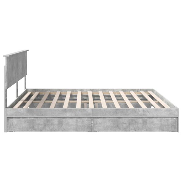 vidaXL Úložná posteľ Betónová šedá 200 x 200 cm Kompozitné drevo – Obrázok 9