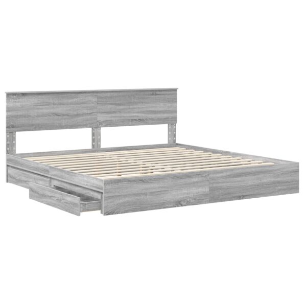 vidaXL Úložná posteľ Sivý Sonoma 200 x 200 cm Kompozitné drevo – Obrázok 5
