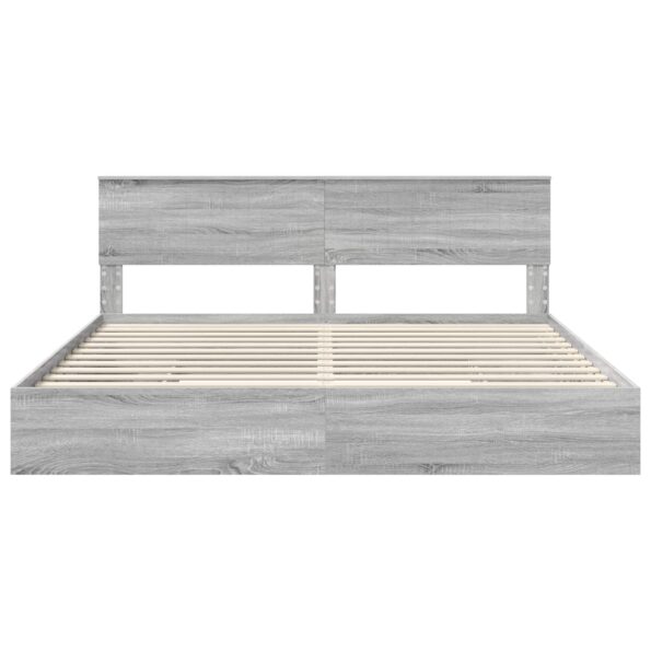 vidaXL Úložná posteľ Sivý Sonoma 200 x 200 cm Kompozitné drevo – Obrázok 8