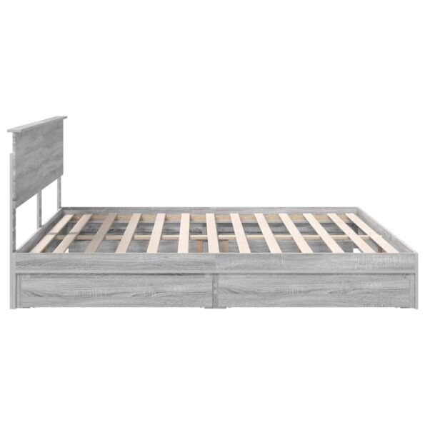 vidaXL Úložná posteľ Sivý Sonoma 200 x 200 cm Kompozitné drevo – Obrázok 9