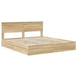 vidaXL Úložná posteľ Sonoma dub 180 x 200 cm Kompozitné drevo – Obrázok 4