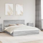 vidaXL Úložná posteľ Sivý Sonoma 180 x 200 cm Kompozitné drevo