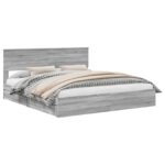 vidaXL Úložná posteľ Sivý Sonoma 180 x 200 cm Kompozitné drevo – Obrázok 2