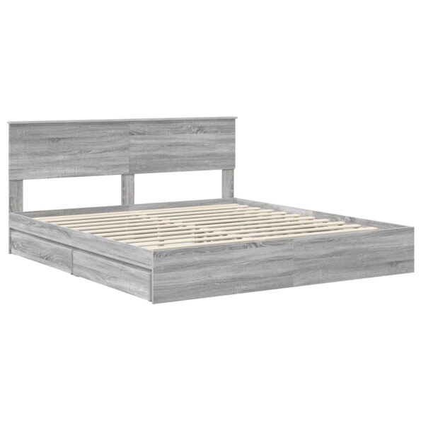 vidaXL Úložná posteľ Sivý Sonoma 180 x 200 cm Kompozitné drevo – Obrázok 4
