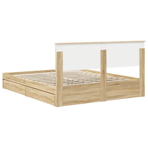 vidaXL Úložná posteľ Sonoma dub 160 x 200 cm Kompozitné drevo – Obrázok 10