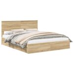 vidaXL Úložná posteľ Sonoma dub 160 x 200 cm Kompozitné drevo – Obrázok 2