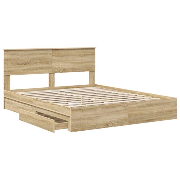 vidaXL Úložná posteľ Sonoma dub 160 x 200 cm Kompozitné drevo – Obrázok 5