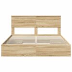 vidaXL Úložná posteľ Sonoma dub 160 x 200 cm Kompozitné drevo – Obrázok 8