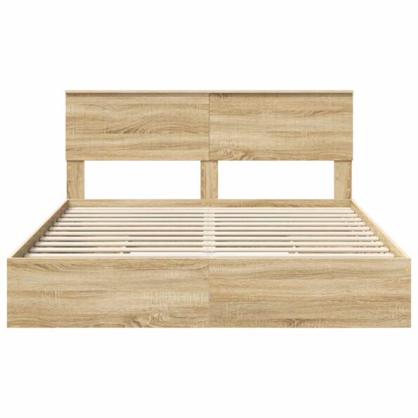 vidaXL Úložná posteľ Sonoma dub 160 x 200 cm Kompozitné drevo – Obrázok 8