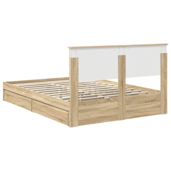 vidaXL Úložná posteľ Sonoma dub 140 x 200 cm Kompozitné drevo – Obrázok 10