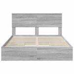 vidaXL Rám postele Sivý Sonoma 140 x 200 cm Kompozitné drevo – Obrázok 8