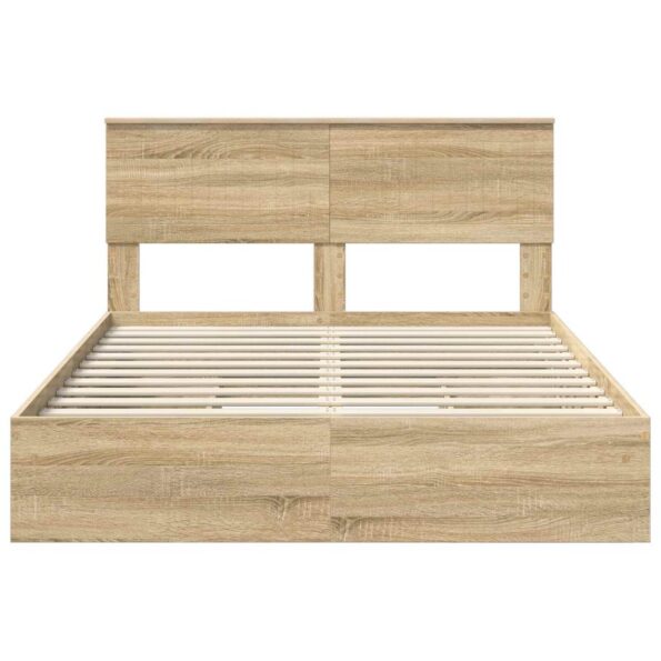vidaXL Úložná posteľ Sonoma dub 135 x 190 cm Kompozitné drevo – Obrázok 8
