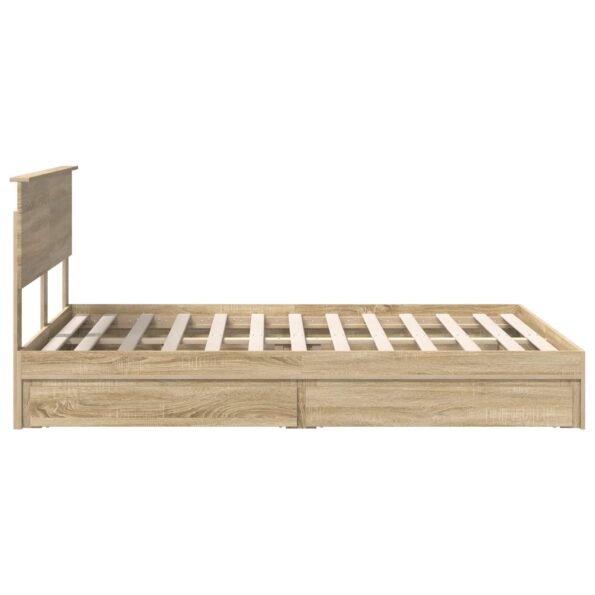 vidaXL Úložná posteľ Sonoma dub 135 x 190 cm Kompozitné drevo – Obrázok 9
