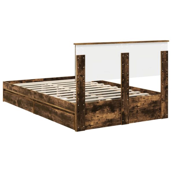 vidaXL Úložná posteľ Dymová dub 120 x 190 cm Kompozitné drevo – Obrázok 10