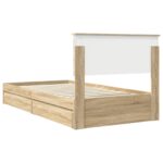 vidaXL Úložná posteľ Sonoma dub 100 x 200 cm Kompozitné drevo – Obrázok 10