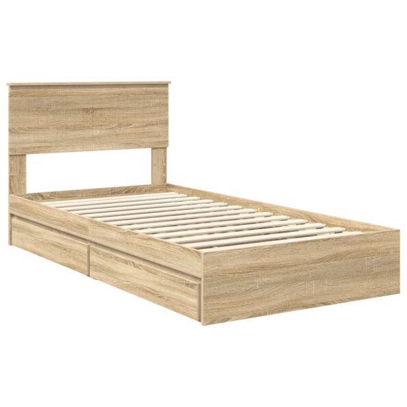 vidaXL Úložná posteľ Sonoma dub 100 x 200 cm Kompozitné drevo – Obrázok 4