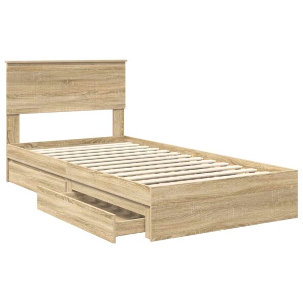 vidaXL Úložná posteľ Sonoma dub 100 x 200 cm Kompozitné drevo – Obrázok 5