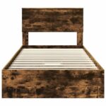 vidaXL Úložná posteľ Dymová dub 100 x 200 cm Kompozitné drevo – Obrázok 8