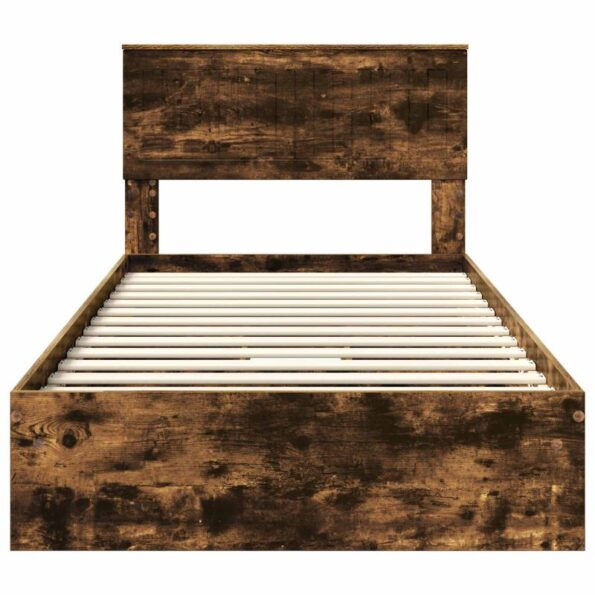 vidaXL Úložná posteľ Dymová dub 100 x 200 cm Kompozitné drevo – Obrázok 8