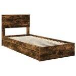 vidaXL Úložná posteľ Dymová dub 90 x 200 cm Kompozitné drevo – Obrázok 4