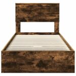 vidaXL Úložná posteľ Dymová dub 90 x 200 cm Kompozitné drevo – Obrázok 8