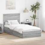 vidaXL Úložná posteľ Sivý Sonoma 90 x 200 cm Kompozitné drevo