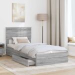 vidaXL Úložná posteľ Sivý Sonoma 90 x 200 cm Kompozitné drevo – Obrázok 3