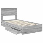 vidaXL Úložná posteľ Sivý Sonoma 90 x 200 cm Kompozitné drevo – Obrázok 5