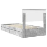 vidaXL Rám postele Betónová šedá 90 x 190 cm Kompozitné drevo – Obrázok 10