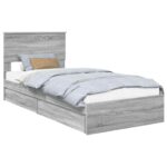 vidaXL Úložná posteľ Sivý Sonoma 90 x 190 cm Kompozitné drevo – Obrázok 2